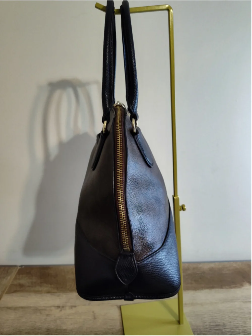Women's Coach Signature Satchel Bag Brown and Black